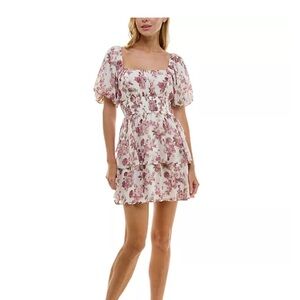 Trixxi Pink Floral Mini Dress